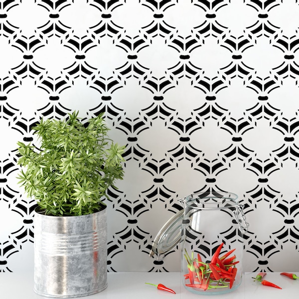 Moroccan Pattern Wall Stencil Template 34x22.5 Reusable Large Stencils for Painting Walls Decor