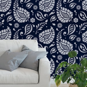 Paisley Stencil - Paisley Print Stencils, Paisley All Over Stencil, Paisley Allover Stencil, Large Paisley Wall Stencil, Paisley Pattern