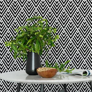 Geometric Stencil - Large Geometric Wall Stencil for Painting - Quick & Easy DIY Wallpaper Alternative