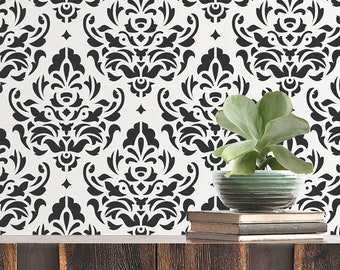 Damask Stencil - Stencil Pattern, Damask, Wall Stencils, Extra Large Stencils, Wall Patterns, Wall Stencil, Damask Stencils, Damask Pattern