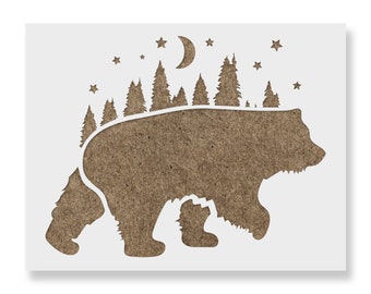 polar bear stencils for painting wild animals stencil Bear stencil grizzly stencil canada stencil DIY stencil reusable stencil