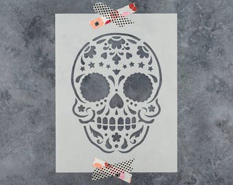 skull stencil etsy