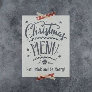 Christmas Menu Stencil - Christmas Stencil, Menu Stencil, Holiday Stencil, Xmas Stencil, Winter Stencil, Christmas Stencils, Christmas Sign