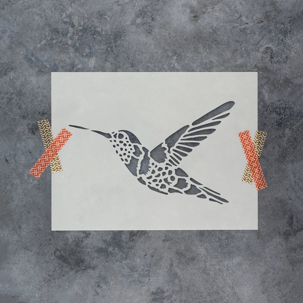 Hummingbird Stencil - Bird Stencil, Hummingbird Stencils, Small Hummingbird Stencil, Bird Stencils For Painting, Large Hummingbird Stencil