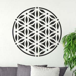 Sacred Flower Of Life Stencil - Reusable DIY Stencils of the Sacred Flower Of Life Sacred Geometry - Great Spiritual Stencil Design