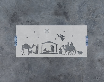 Nativity of Jesus Scene Stencil for Christmas Crafts, Religious Nativity Stencils Template