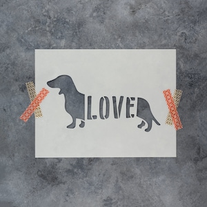 Ideal Stencils Dachshund Dog STENCIL DECORATE any surface Paint Walls Fabric and Furniture Reusable Home Decor Art Craft XS/10X18CM