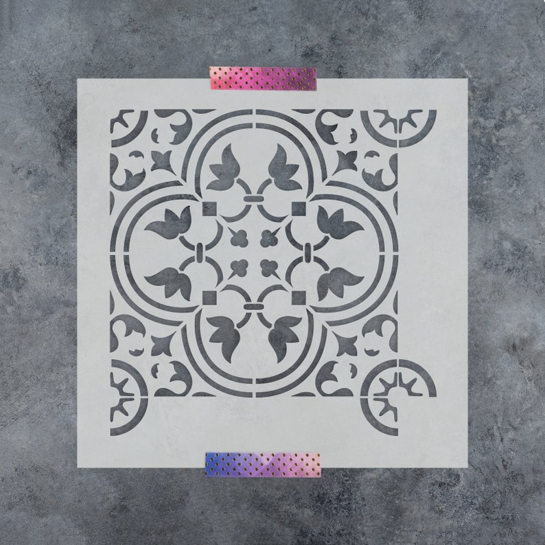 Rosario Tile Stencil Reusable Diy Floor Backsplash Scandinavian Stencils