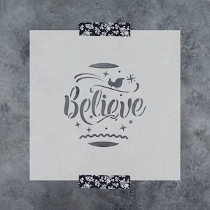 Believe Christmas Ornament Stencil - Christmas Stencils, Ornament Stencil, Believe Stencil, Holiday Stencil