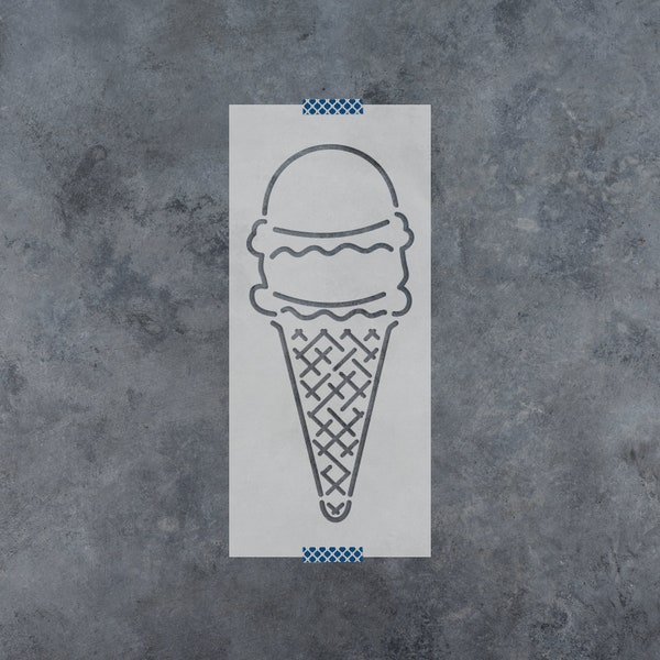 Ice Cream Stencil - Reusable Ice Cream Stencil, Ice Cream Cone, DIY Ice Cream Stencils, Ice Cream, Ice Cream Cones