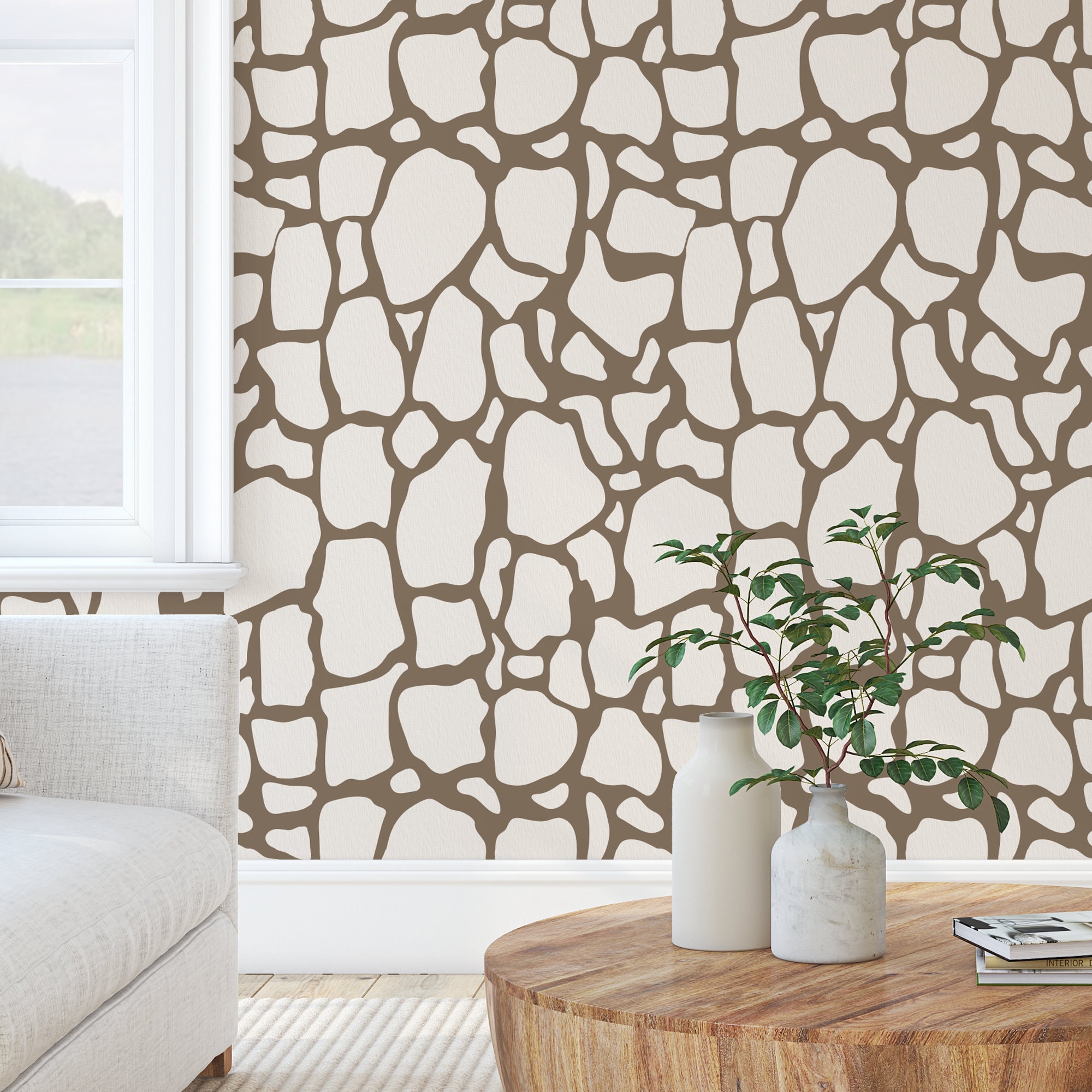 Rockwall Pattern Rock Wall Pattern Wall Stencil - Decorate Your Home for Less - Use This ...