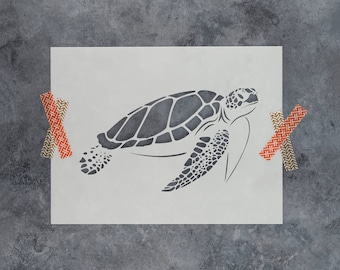 Sea Turtle Stencil - Reusable Stencils of a Sea Turtle, Turtle Stencil, Sea Life Stencil, Ocean Stencil, Stencil Of Turtle, Turtle Stencils