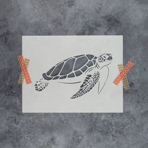 Sea Turtle Stencil - Animal - Reusable Color, Draw, Paint Custom Stencil  Art