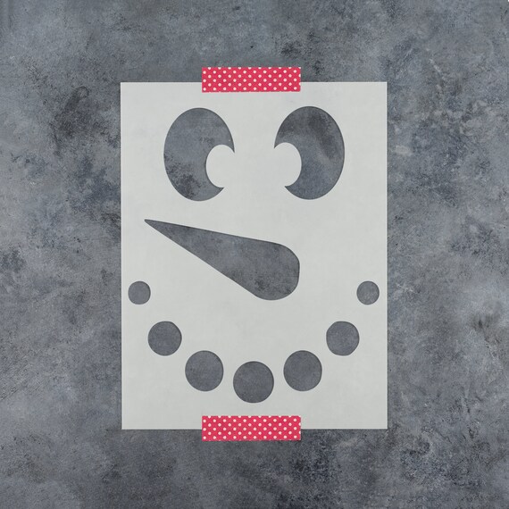 Snowman Smile Face Stencil - Christmas Craft Stencil For Holiday Decor & Signs