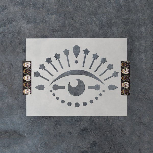 Surakhia Evil Eye Stencil - Large Evil Eye Stencils, Reusable Evil Eye Stencil, Amulets Stencil, Charms Stencil, Talismans Stencil