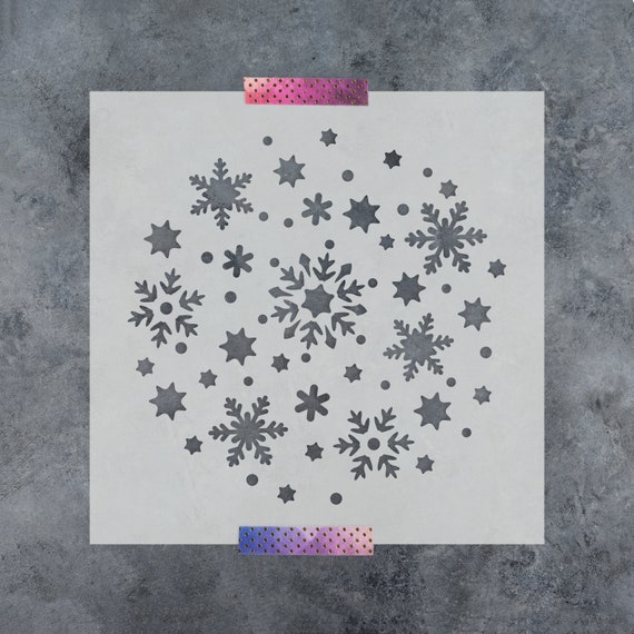Snowflake Circle Stencil for Holiday Craft, Christmas Decor, Winter DIY, Holiday Stencils