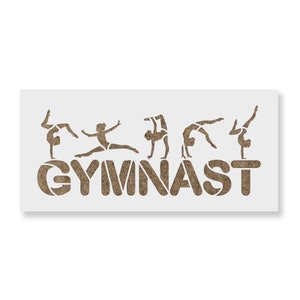 Gymnast Gymnastics Stencil - Reusable Stencils for Painting - Create DIY Gymnast Gymnastics Home Decor