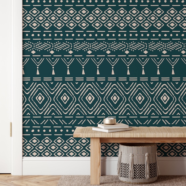 Tribal Rug Pattern Wall Stencil for Painting Walls, Kitchen, Bathroom, and Home Décor Projects