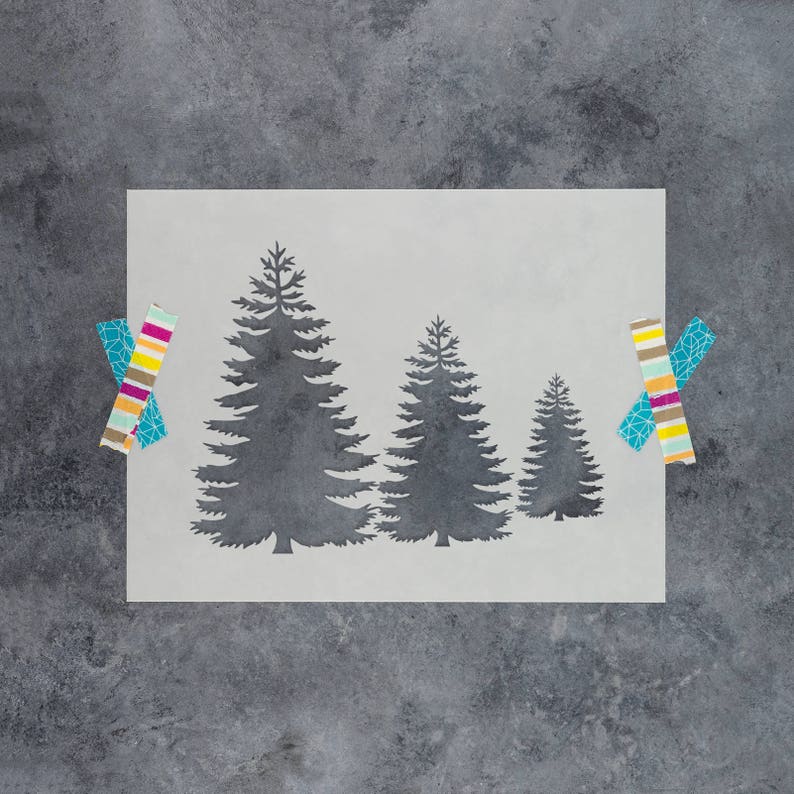 Pine Trees Stencil Reusable DIY Craft Tree Stencils Perfect - Etsy
