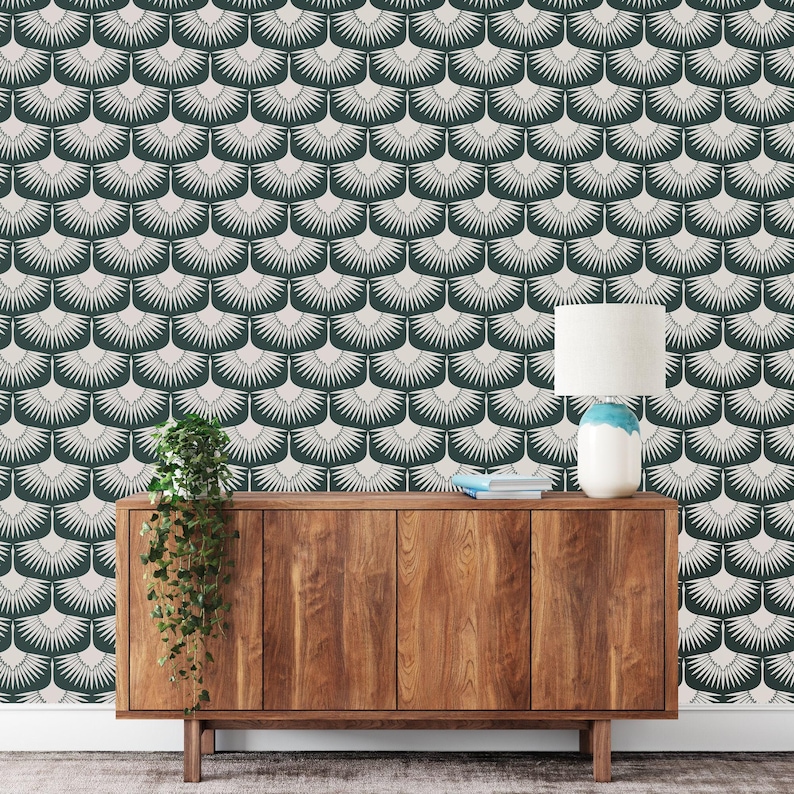 Art Deco Crane Wall Stencil, Wallpaper Alternative, Large Stencils for Walls image 4