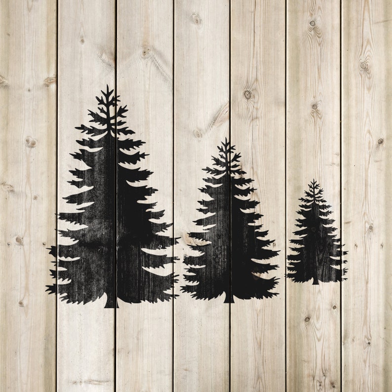 Pine Trees Stencil Reusable DIY Craft Tree Stencils Perfect - Etsy