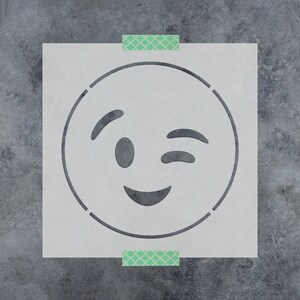 Emoji Wink Stencil - Large Emoji Stencils, Emoji Stencil Designs, Funny Stencil