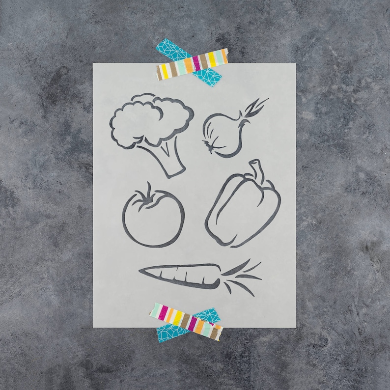 Vegetables Stencil Reusable DIY Craft Stencils of Vegetables Etsy