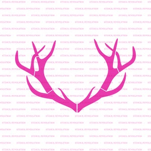 Deer Antlers Stencil Large Deer Antler Stencils, Deer Stencil, Buck Stencil, Hunting Stencil, Outdoor Stencil, Camo Stencil, Camping image 3