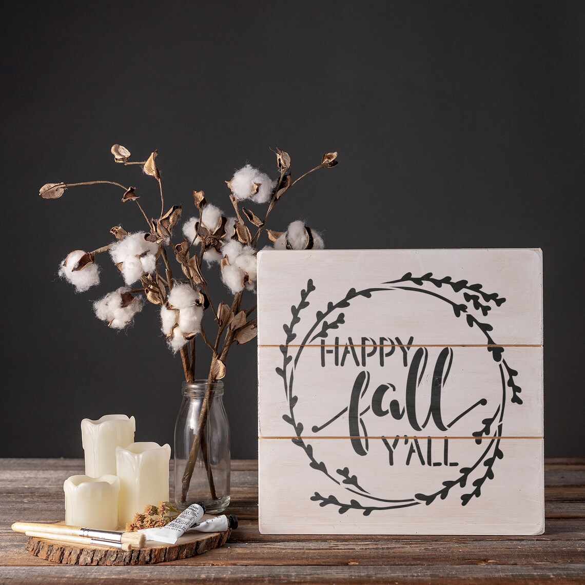 Happy Fall Yall Stencil for Autumn Leaves, Thanksgiving, Farmhouse ...