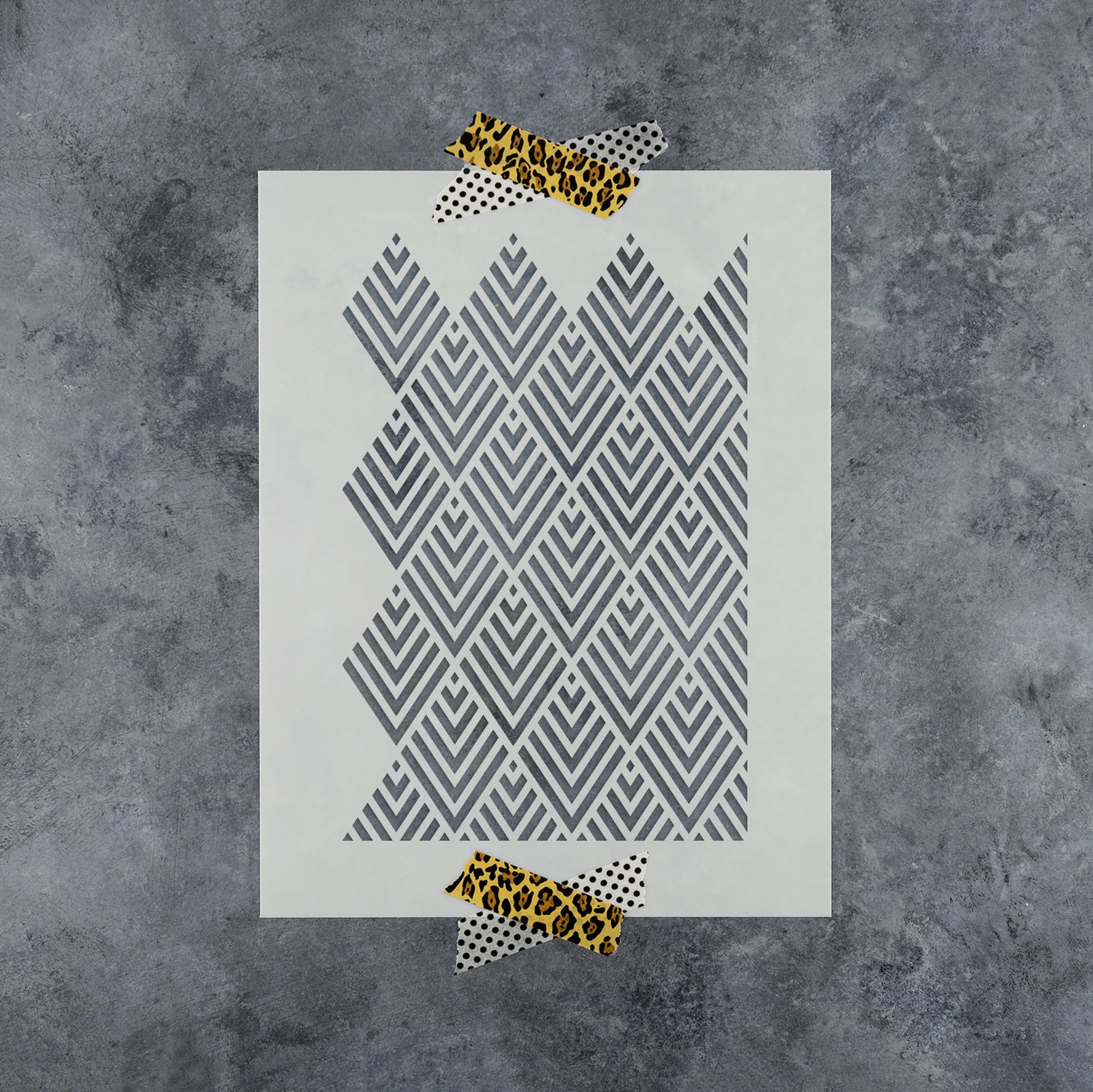 Geometric Stencil Large Geometric Wall Stencil for Painting Etsy