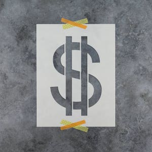 Dollar Sign Stencil - Reusable Dollar Sign Stencils, Large Dollar Sign ...