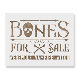 Bones For Sale Stencil - Bones Stencil, Halloween Stencil, Spooky Stencil, Halloween Stencils, Spooky Stencils, Skeleton Stencil