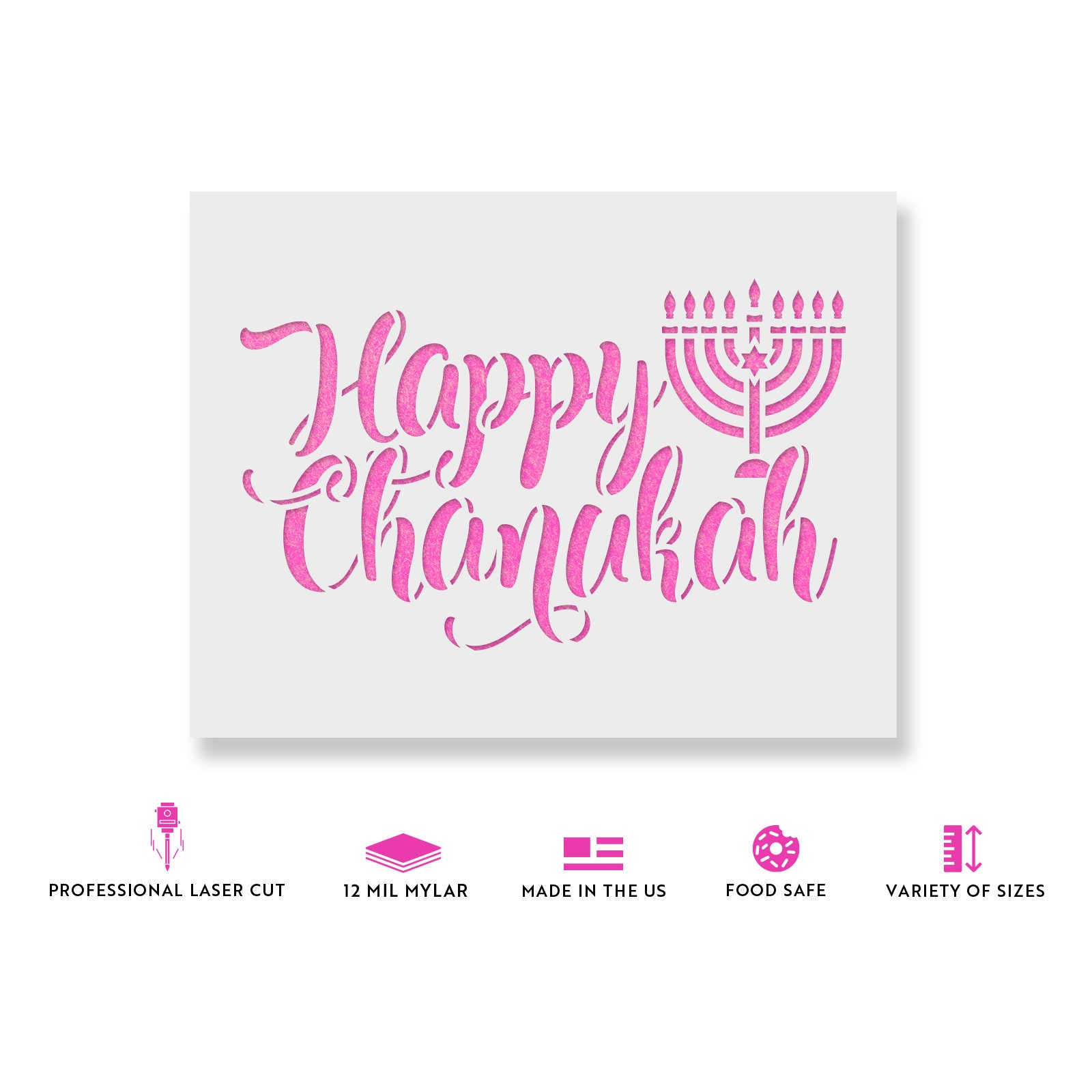 Happy Chanukah Stencil Reusable Stencils for Painting | Etsy