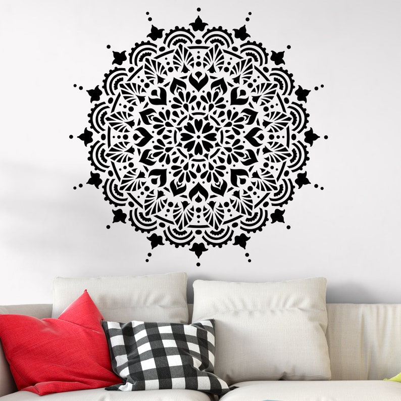 Paradise Mandala Stencil Boho Mandala Decor Hippie Zen Indian Bohemian Room Decor Laser-cut Stencils Made in USA image 1