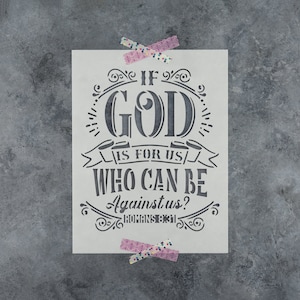 God is For Us Stencil - God Stencil, Jesus Stencil, Bible Stencil, Bible Verse Stencil, Stencil God, God Stencils, Religious Stencil