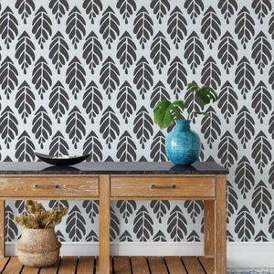 Modern Broadleaf Pattern Wall Stencil - Wall Stencils For Painting, Wall Stencils, Stencil For Wall Painting, Wall Stencils To Paint