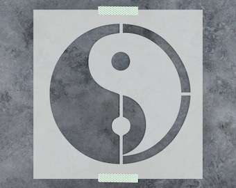 Yin Yang Stencil - Yin Yang Stencils, Stencil Yin Yang, Chinese Stencil, Asian Stencil, Chinese Stencils, Zen Wall Stencils