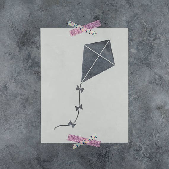 Reusable Stencil with Multiple Sizes Available Kite Stencil Template