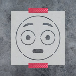 Emoji Flushed Stencil - Craft Stencils of an Emoji Face