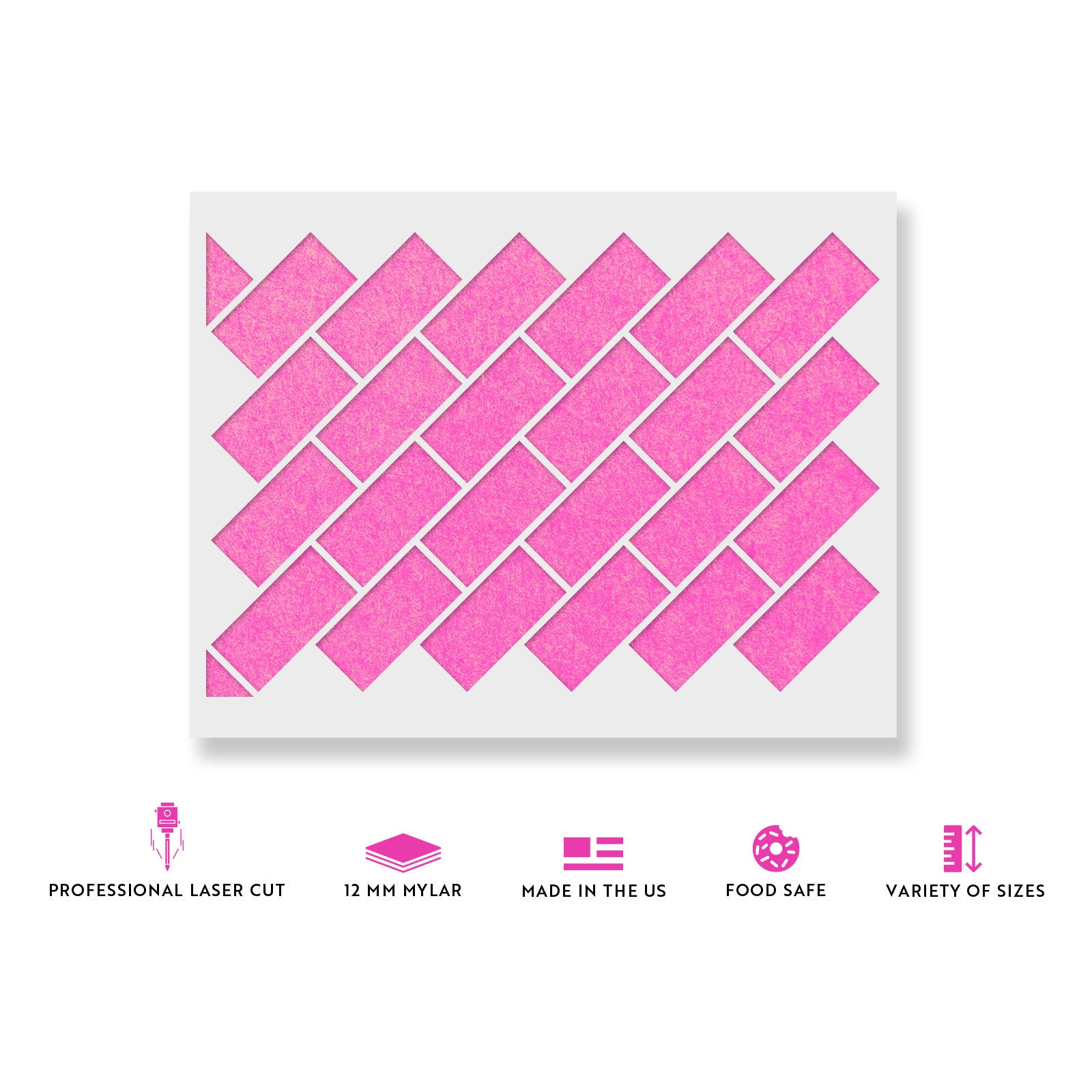 Stacked Brick Pattern Wall Stencil Reusable Durable Laser - Etsy