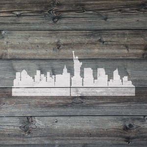 NYC Skyline Stencil for Painting | New York City Buildings and Skyline Stencils Decor image 2