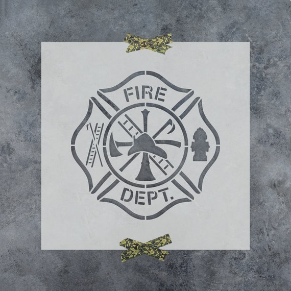 Maltese Cross Fire Department Stencil Firefighter Stencil, Maltese ...