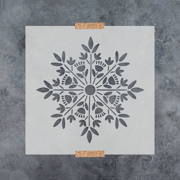 Scandinavian Snowflake Stencil - Snowflake Wall Stencil, Large Snowflake Stencil, Christmas Stencil, Snowflake Stencil, Scandinavian Stencil