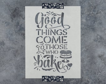 Good Things Baking Cooking Kitchen Stencil - Cooking Stencil, Baking Stencil, Kitchen Stencil, Good Things Stencil, Art Stencils