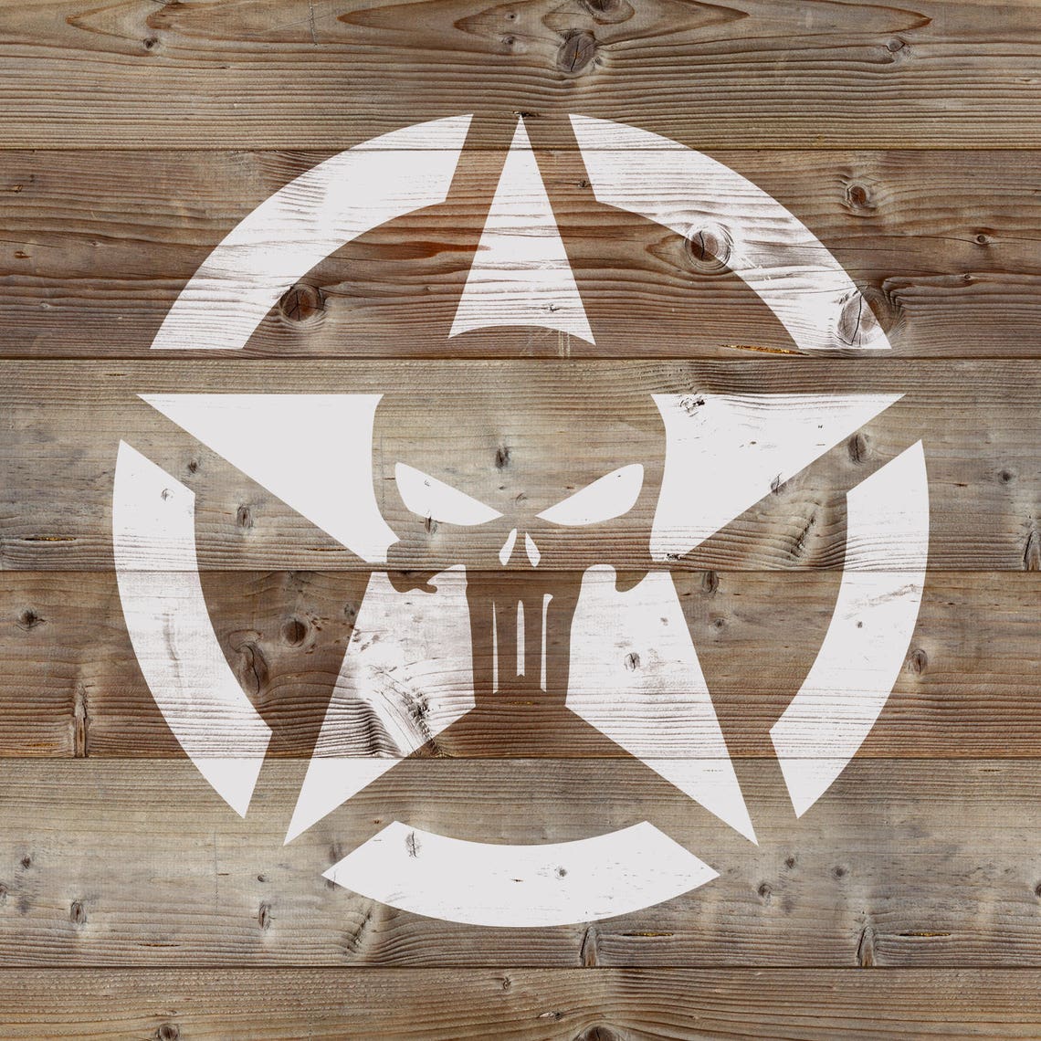 Punisher Skull Star Stencil Reusable Craft Stencils of the | Etsy