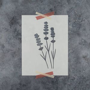 Lavender Stencil - Lavender Stencils, Flower Stencils For Painting, Lavender Flower Stencil, Leaf Stencil, Flower Stencil, Floral Stencil