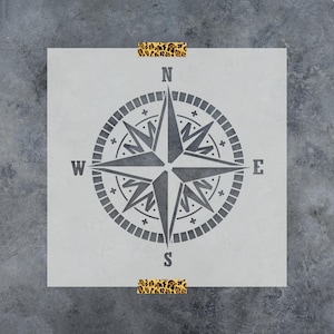 Compass Stencil Reusable Compass Stencils, Large Compass Stencil, Compass Rose Stencils, Nautical Themed Stencils, Shiplap Stencil, Ocean afbeelding 1