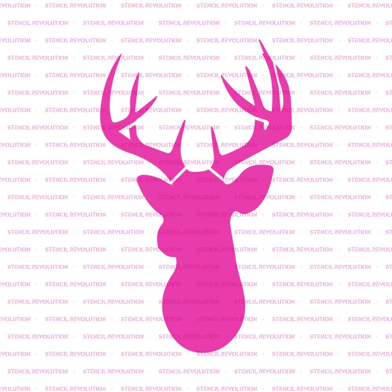 Buck Head Deer Tracks Stencil Template - Reusable 8.5x11" For Painting On Walls, Wood, Canvas