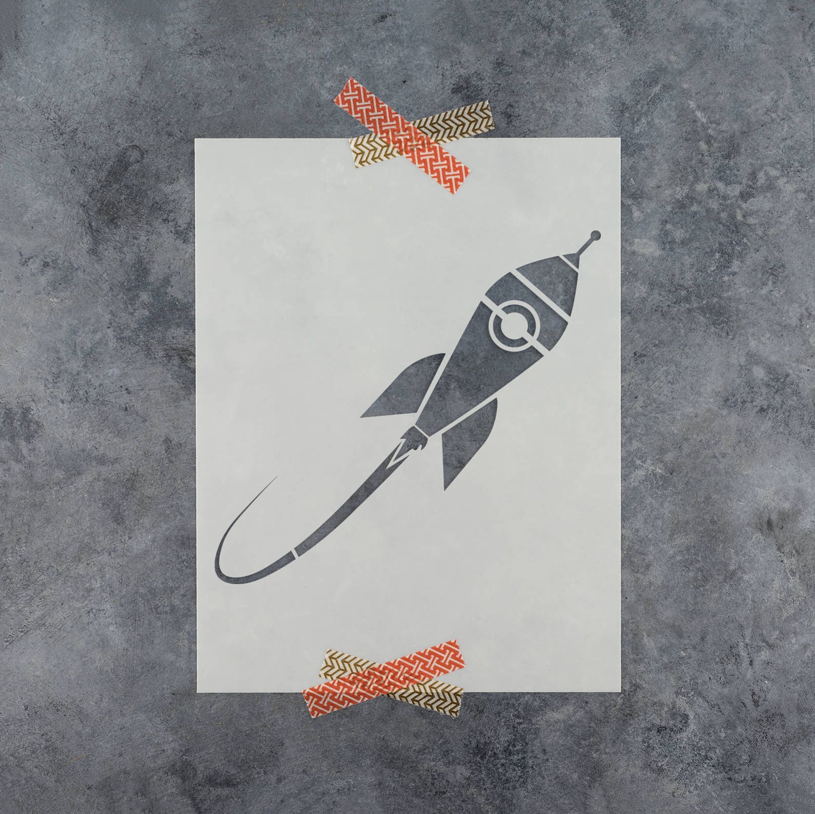 Rocket Ship Stencil Reusable Craft Stencil of a Rocket Ship | Etsy