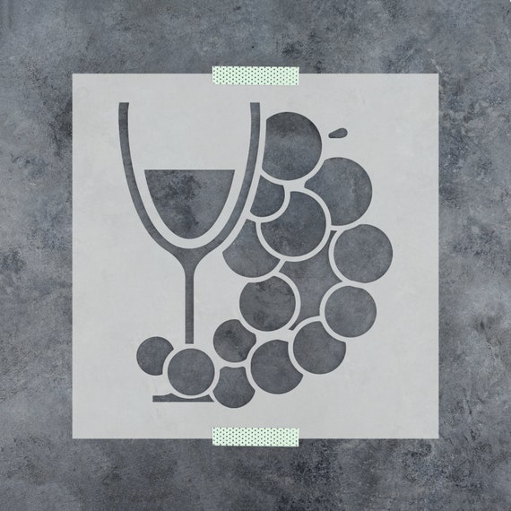 Wine Glass Grapes Stencil Reusable DIY Craft Stencil of Wine | Etsy